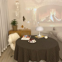 페이퍼가든 자체제작 순면 빈티지 체크 테이블클로스 테이블보 식탁보, 150x150, 빈티지 체크 테이블보 딥와인