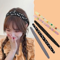 FANSDA 벨크로 세안용 찍찍이 헤어밴드 앞머리 고정 패드 잔머리 정리, E별찍직이