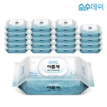 순수데이 이롭게 아기물티슈 80매 20팩 프리미엄 유아 두꺼운 고평량 저자극 엠보 캡형 베이비