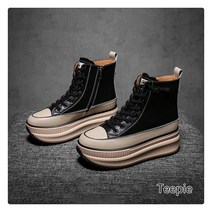 티피/Teepie 여성 통굽 송편 속가보시 캐쥬얼 워커 하이탑 기모 스니커즈