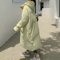 마이시즌 여성용 노벤 후드 롱패딩