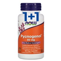 (1+1)피크노제놀 60mg 50정 나우푸드 호팍리서치 호팍사 프랑스해안송껍질 추출물 Pycnogenol 리틀약사, 50정 2병 (3개월분), 2개