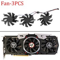 75MM GTX1070 GPU 쿨러 팬 교체 다채로운 iGame X-TOP-8G 그래픽 비디오 카드 냉각, 03 Fan - 3PCS