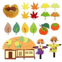 U 가을 환경구성 펠트 게시판 환경미화 단풍 낙엽, C 먹보다람쥐