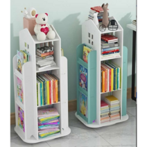 회전책장 책꽂이 아기 교구장 아기책장 전면책장, 회전 책장 하우스 [화이트]