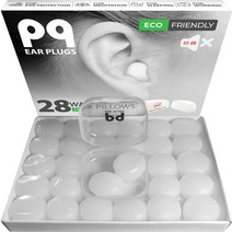 PQ 수면용 왁스 이어 플러그 - 수면 및 수영용 실리콘 이어플러그 28개 노이즈 캔슬링 귀 보호를 위한 젤 사운드 차단 레벨 32Db 베개
