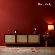 헤이몰리 화양연화 라탄 원목 높은 거실장 2000, 월넛