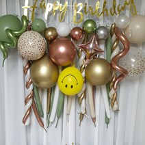 오늘은파티 럭셔리 골드앤로즈 생일 파티 풍선 가랜드 세트 diy, 럭셔리 골드앤로즈 풍선가랜드 세트 diy