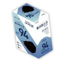 크리센 KF94 보건용 황사방역마스크 블랙 대형 30매 개별포장, 30개, 1개
