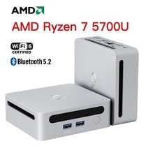 미니 PC 컴퓨터 데스크탑 머 AMD Ryzen 7 5700U5800H7730U7530U 윈도우 11 프로 16GB 500GB SSD 6 BT5.2 8K, AMD Ryzen 7 5700U, UK, 32GB 1TB SSD
