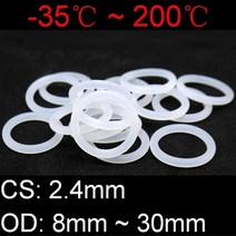 고무와셔 오링 실리콘 구리 스텐 1050pcs vmq 흰색 링 개스킷 cs 2.4mm 외경 8 30mm 식품 등급 방수 와셔 고무 절연 o-링 고무 링, 22mm에서, 50개