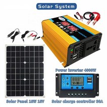4000W Modified Sine Wave Power InverterLED Display 12V To 110V 220V Solar Panel System Controller Vo, 04 110Vwith SolarPanel