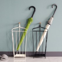 [살림일기] 인테리어 우드 핸들 철제 사각 우산꽂이 우산걸이 우산정리대 (2color), 브라운