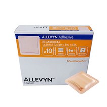 S&N 알레빈 애드히시브12.5cmx12.5cm 10매 Allevyn Adhesive 드레싱 밴드 점착성투명창상피복재, 10개