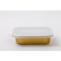 사각 금은박 알루미늄 가열용기 1000개 업소용 밀키트 포장 도시락 바베큐 베이킹 에어프라이어 일회용그릇, 단일사이즈, 320ml +PP커버