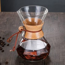 Gugrida 400ml-800ml 커피 핸드 드립 커피 서버 내열, 600ml 금속 필터 포함ml, 클리어 + 우드 플레이크