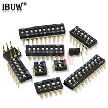 슬라이드 타입 스위치 모듈 1 12 비트 2.54mm 포지션 웨이 딥 블루 피치 토글 PCB 8 핀 6 핀용 스냅 10 개, [01] Red DIP 1 way