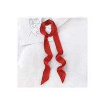 스카프 실크 쁘띠 머플러 Luna & Dolphin 여성용 좁은 긴 쉬폰 고무 레드 타이 블랙 백 리본 머리띠 초커 스트리머 200x5cm
