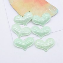 가죽스티커 인조가죽 수선패치 보수 스티커 테이프Kawaii-PU 가죽 하트 아플리케 30x20mm 50 개 DIY 소녀, 05 Green