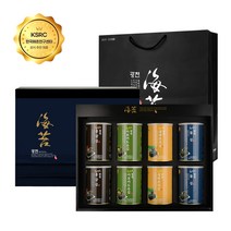 광천 해달음 명품 아보카도유 새싹보리 홍삼 재래김 돌김 도시락김 캔김 + 고급쇼핑백포함, 8캔