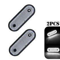 픽업트럭 1/2/5/10Pcs 24V 6 LED 빨간색 흰색 노란색 트럭 트레일러 픽업 사이드 마커 표시 등 라이트 카 장식, 08 2Pcs White