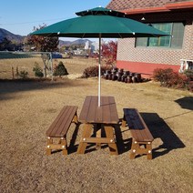 테이블쉼터 방부목 평세트 6~8인야외테이블 분리형테이블 야외용DIY(파라솔별매), 연녹색