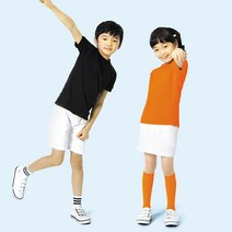 [필골드] 30수 아동 라운드 유색 반팔티셔츠 UR404 단체복 자수 나염인쇄