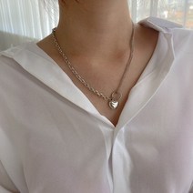 빅 하트 모얼 러브 써지컬스틸 목걸이 체인 나비 팬던트 악세사리 세트 드롭 레이어드