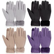 Wesiti4쌍 방수 여성용 장갑 겨울 터치스크린 장갑 벌크 풀 핑거 스키 장갑 스노우보드 하이킹 러닝 액세서리용
