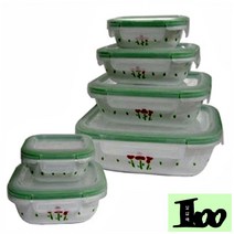 oth 코렐 밀폐 용기 반찬통 보관통 유리 정사각 875ml