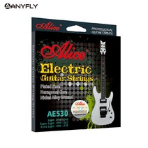 원래 앨리스 AE530 일렉트릭 기타 현 1 ~ 6 번째 라이트 슈퍼 라이트 엑스트라 라이트 니켈 합금 상처 풀 세트 육각 코어|electric guitar strings|gu, 1개, AE530XL, 단일