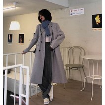 밀크봉봉 여성용 빅사이즈 모직 롱 코트