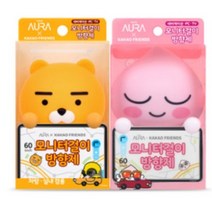 [신형 1+1+호환리필2개] 카카오 방향제 라이언&어피치 모니터걸이형 네비게이션 걸이 차량방향제 사무실용 카카오프렌즈, 라이언&라이언