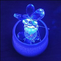 LED 회전 오르골(뮤직박스)-무지개 크리스털 나비