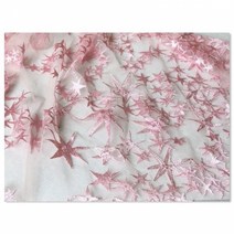Kangzi 메쉬 자수 레이스 원단 수제 DIY 별빛 자수 천, 핑크 100x120cm