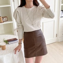 기본 면 어깨퍼프T 긴팔티셔츠