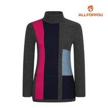 [올포유] 여성 배색 하이넥 니트 AWSHH8252-192_G