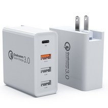 휴대용태양광 충전기 캠핑 접이식 차량용 48W 빠른 충전 3.0 멀티 USB 유형 C PD 휴대 전화 용 여행용 벽, 02 White US_01 WHITE