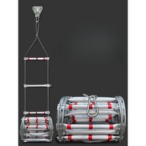 수직구조대 비상 탈출 와이어 피난 사다리 이중안전, 8m 세트