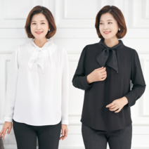 모슬린 여성 엄마옷 진주 미니 타이 블라우스 FBL910275 마담/미시옷/중년여성의류/빅사이즈/40대/50대/60대여성옷