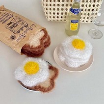 [울클럽DIY] 계란 꽃 수세미 키트 왕초보 고급수세미실 두겹 도톰 수세미(동영상), 101흰색(2볼) ＋ 122진노랑(1볼)