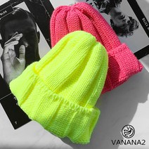 스타일자키 네온컬러 기본컬러 두툼 큰 골지 니트 비니 (16color)