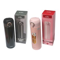 에지리 엑스플러스 일본보온병 450ml 블랙/핑크, 블랙