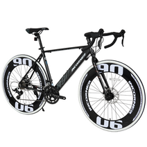 서전트 인코너 R90D 18단 700C 디스크 듀얼레버 사이클 입문용 알루미늄 로드 자전거 무료조립 고급헬멧증정, 블랙화이트, 440mm