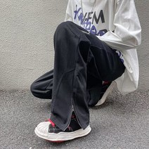 일자핏카고바지 남자바지 고가 마이크로 부츠컷 갈색 바지남자 지퍼 트임 일자통바지 XZ308 KK636 4995750436