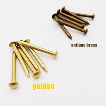 트랙터 의자 부품 골동품 황동 청동 황금 직경 100mm 1.2mm 1.5mm 순수 구리 작은 미니 둥근 머리 못 압정, 02 bronze_14 10pcs 2.8x50mm