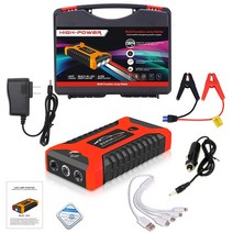 59800mA 자동차 점프 스타터 600A 12V 출력 휴대용 비상 시동 충전기 자동차 부스터 배터리 시작 장치, 03 red UK plug