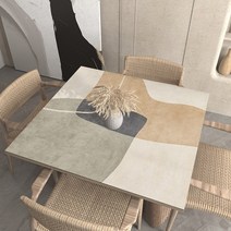 대형 테이블 식탁 매트 가죽 일반 도자기 고급 방수 식탁보 PVC 105cmx105cm ~150cmx150cm, 150cmx150cm, J