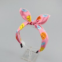 알록달록 스마일 리본 반다나 머리띠 유아 여아 공주머리띠