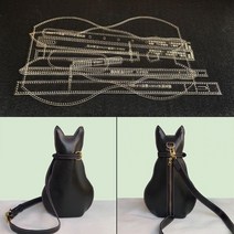 고양이 가죽 가방 도안 아크릴 도면 커팅 공방 수제 크로스백 DIY 선물 원데이클래스 공예, XKB-912 아크릴, 단일사이즈